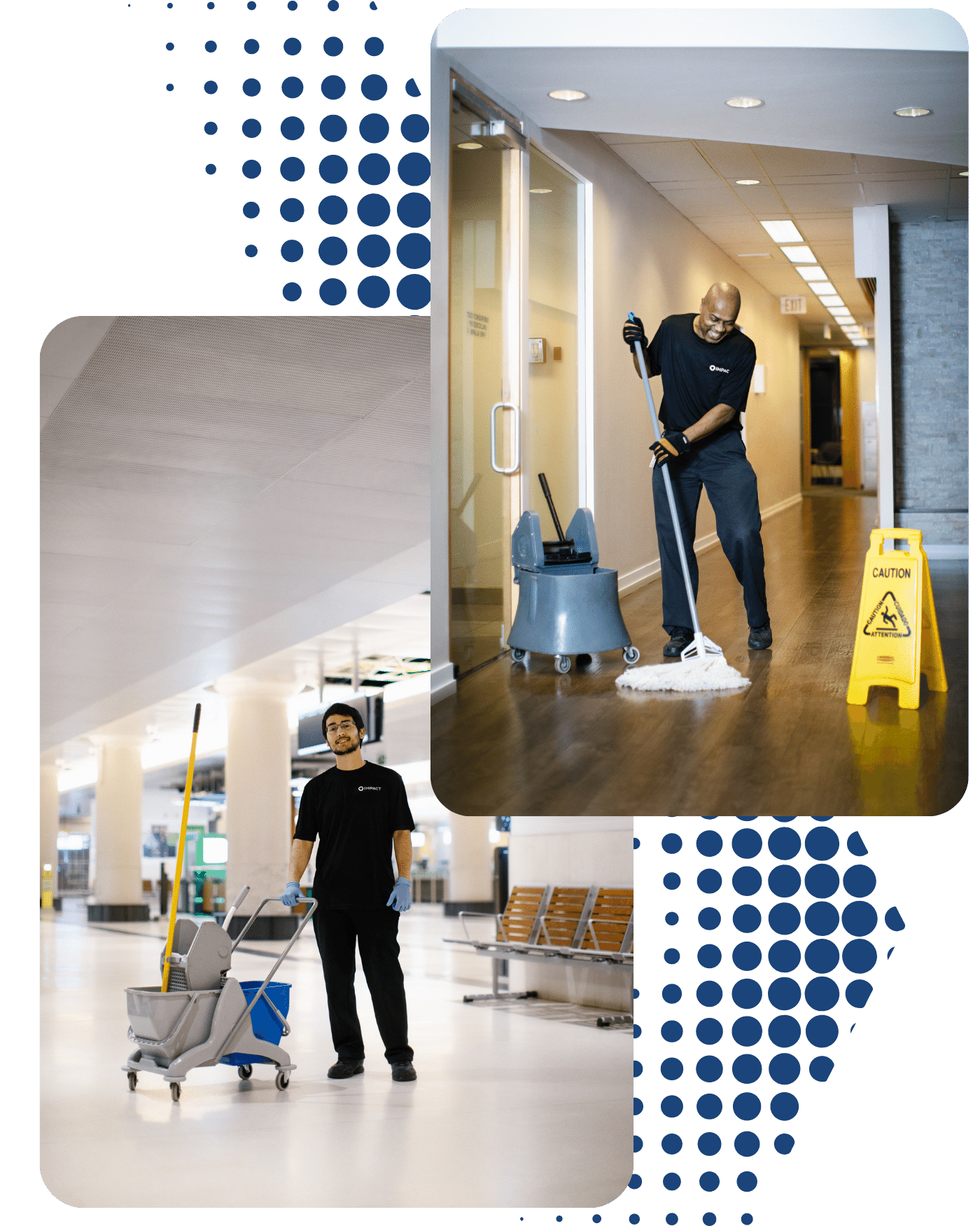 two janitors cleaning
