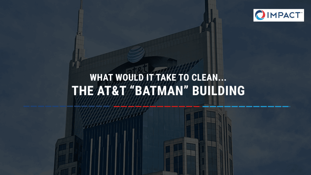 Exterior cleaning services for the AT&T Batman Building in Nashville